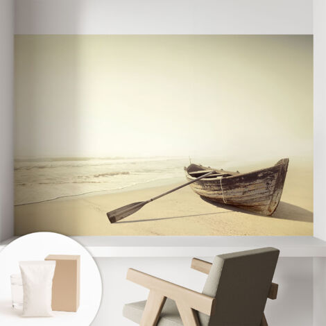 Papier peint intissé avec imprimé pour décoration intérieure pour rénovation a motif - Colle incluse gratuite Calme côtier 104x70 cm (1/5)