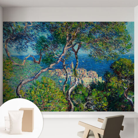 Papier peint intissé pour salon chambre à coucher peint imprimé pour mur - Colle incluse gratuite Vues méditerranéennes 152x104 cm (1/5)