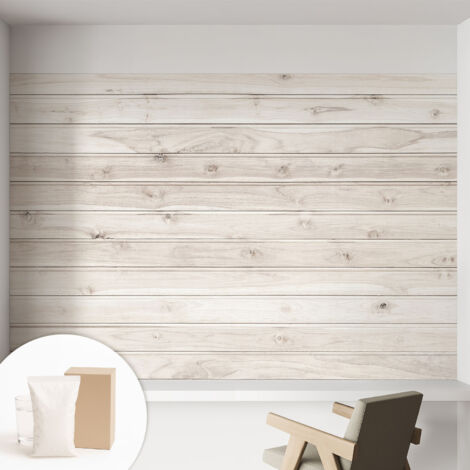 Papier peint décoratif avec colle pour salon, chambre à coucher et bureau – Design moderne et facile à poser Bois naturel 152x104 cm (1/5)