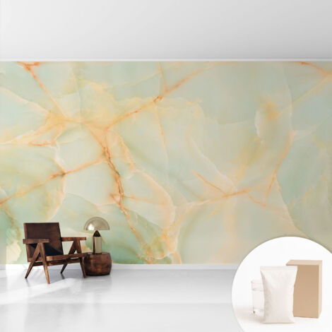 Papier peint intissé décoratif pour salon chambre et cuisine Facile à poser avec colle Élégance marbrée 416x254 cm (1/5)