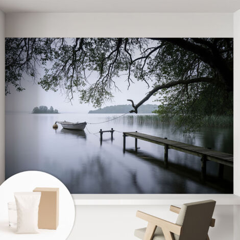 Papier peint intissé décoratif pour salon chambre et cuisine Facile à poser avec colle Lac paisible 152x104 cm (1/5)