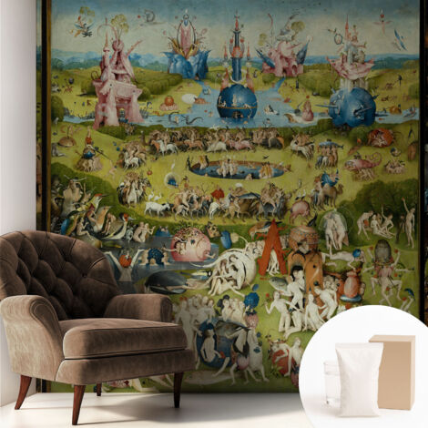 Papier peint intissé avec imprimé pour décoration intérieure pour rénovation a motif - Colle incluse gratuite Jardin mystérieux 250x250 cm (1/5)