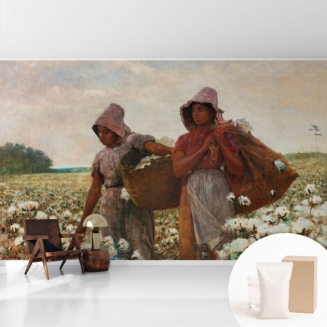 Papier peint intissé avec imprimé pour décoration intérieure pour rénovation a motif - Colle incluse gratuite Travail aux champs 416x254 cm (1/5)