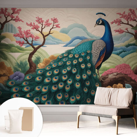 Papier peint intissé pour salon chambre à coucher peint imprimé pour mur - Colle incluse gratuite Beauté exotique 312x219 cm (1/5)