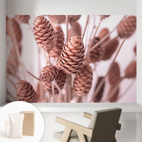 Papier peint intissé à motifs décoratifs pour salon chambre et bureau Décoration murale élégante avec colle Élégance naturelle 104x70 cm (1/5)