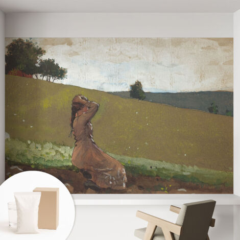 Papier peint intissé décoratif pour chambre et salon Design moderne à poser facilement - Colle incluse gratuite Scène paisible 152x104 cm (1/5)