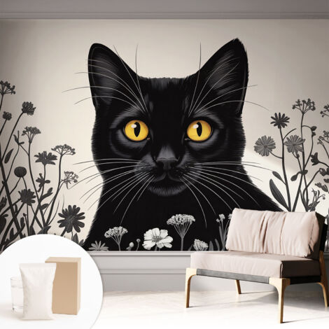 Papier peint intissé décoratif pour salon chambre et cuisine Facile à poser avec colle Fleurs de coquelicot 312x219 cm (1/5)