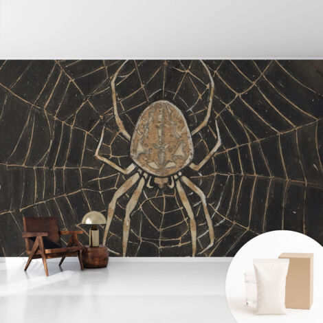 Papier peint intissé à motifs décoratifs pour salon chambre et bureau Décoration murale élégante avec colle Toile d'araignée 416x254 cm (1/5)