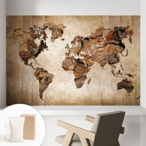 Papier peint intissé avec imprimé pour décoration intérieure pour rénovation a motif - Colle incluse gratuite Carte en bois 104x70 cm (1/5)