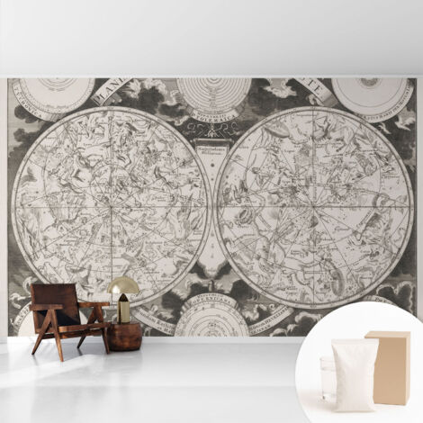 Papier peint intissé décoratif pour salon chambre et cuisine Facile à poser avec colle Carte stellaire 416x254 cm (1/5)