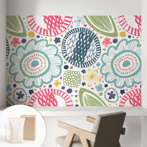 Papier peint intissé mural classique avec imprimé motifs décoratifs design élégant non‑tissé Motifs floraux 104x70 cm (1/5)