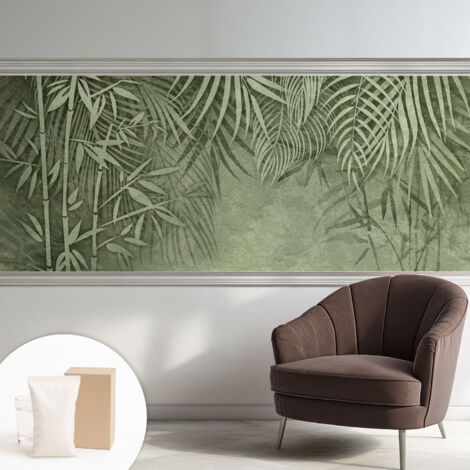 Papier peint intissé décoratif pour salon chambre et cuisine Facile à poser avec colle Paradis de bambous 250x104 cm (1/5)