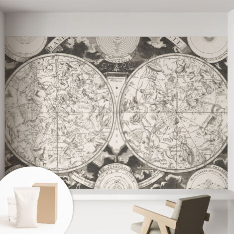 Papier peint intissé décoratif pour salon chambre et cuisine Facile à poser avec colle Carte stellaire 152x104 cm (1/5)