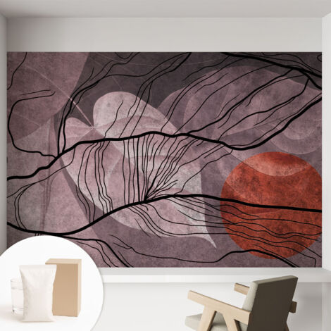 Papier peint intissé décoratif pour salon chambre et cuisine Facile à poser avec colle Abstraction énergique 152x104 cm (1/5)