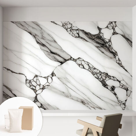 Papier peint intissé avec imprimé pour décoration intérieure pour rénovation a motif - Colle incluse gratuite Motif en pierre 152x104 cm (1/5)