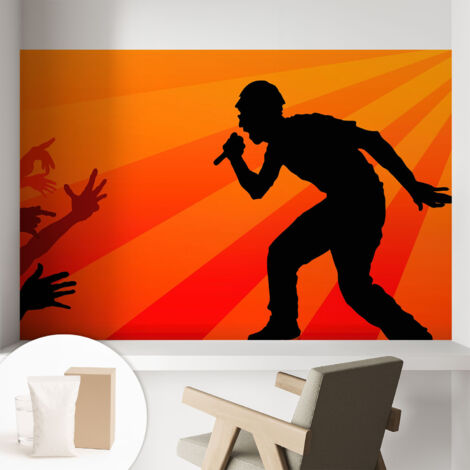 Papier peint intissé mural avec colle pour salon et chambre Décoration murale rapide - Colle incluse gratuite Scène rythmée 104x70 cm (1/5)