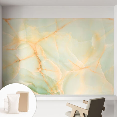 Papier peint intissé décoratif pour salon chambre et cuisine Facile à poser avec colle Élégance marbrée 152x104 cm (1/5)
