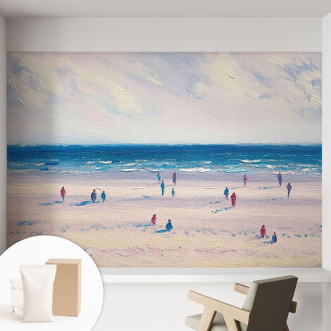 Papier peint intissé avec imprimé pour décoration intérieure pour rénovation a motif - Colle incluse gratuite Paysage marin 152x104 cm (1/5)
