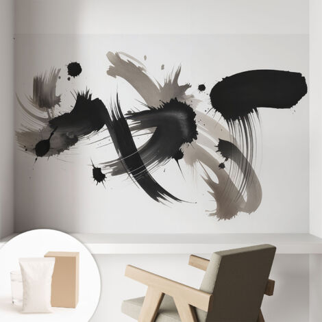 Papier peint intissé décoratif pour salon chambre et cuisine Facile à poser avec colle Expression abstraite 104x70 cm (1/5)