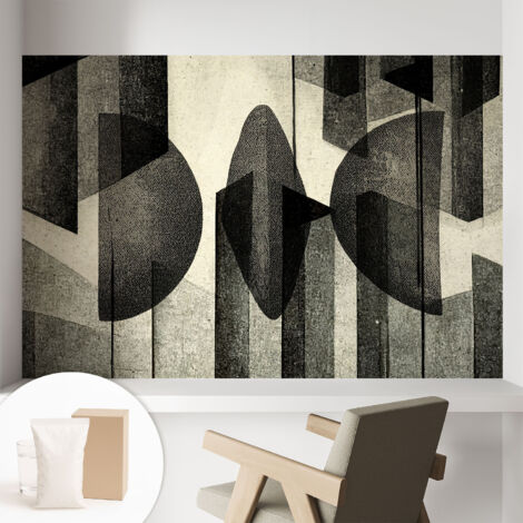 Papier peint intissé mural avec imprimé motifs décoratifs - style contemporain - Colle incluse gratuite Formes géométriques 104x70 cm (1/5)