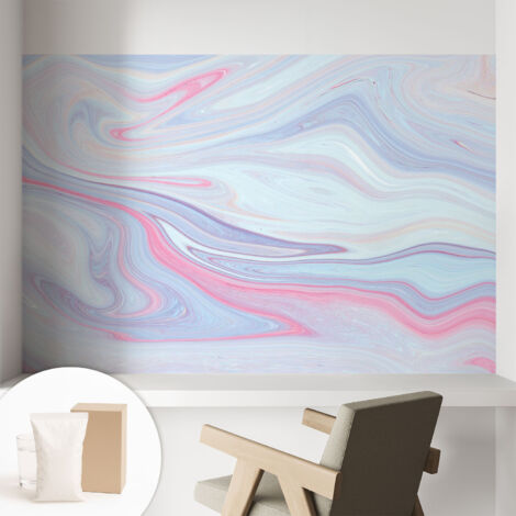 Papier peint intissé mural classique avec imprimé motifs décoratifs design élégant non‑tissé Tourbillon pastel 104x70 cm (1/5)
