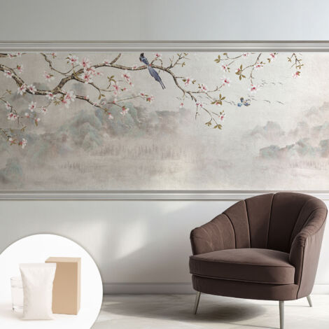 Papier peint intissé décoratif pour salon chambre et cuisine Facile à poser avec colle Paysage oriental 250x104 cm (1/5)