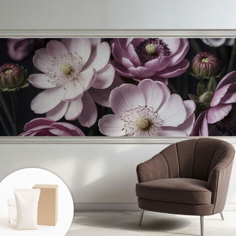 Papier peint intissé mural classique avec imprimé motifs décoratifs design élégant non‑tissé Élégance florale 250x104 cm (1/5)
