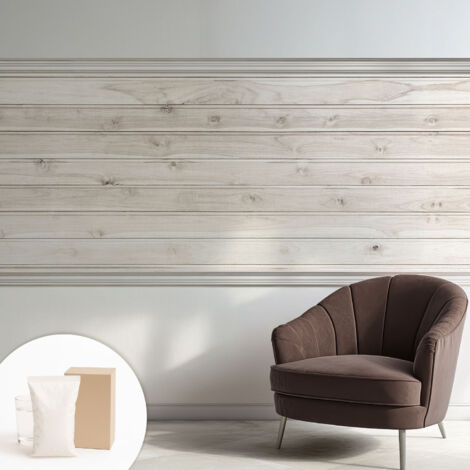 Papier peint décoratif avec colle pour salon, chambre à coucher et bureau – Design moderne et facile à poser Bois naturel 250x104 cm (1/5)