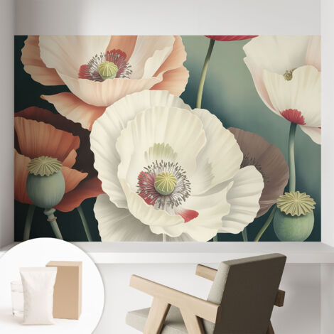 Papier peint intissé avec imprimé pour décoration intérieure pour rénovation a motif - Colle incluse gratuite Beauté florale 104x70 cm (1/5)