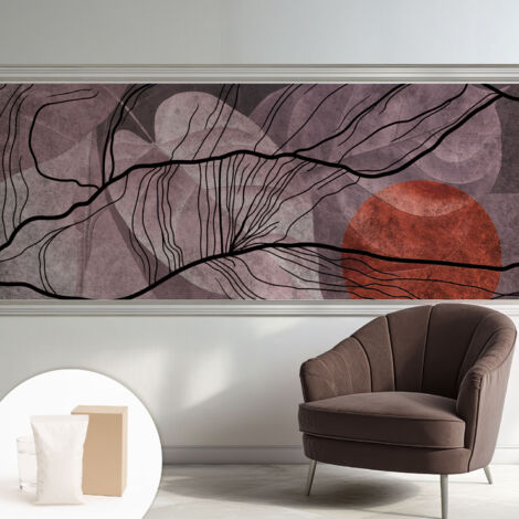 Papier peint intissé décoratif pour salon chambre et cuisine Facile à poser avec colle Abstraction énergique 250x104 cm (1/5)
