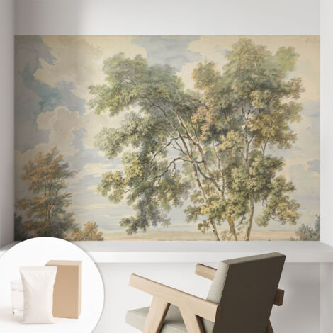 Papier peint intissé avec imprimé pour décoration intérieure pour rénovation a motif - Colle incluse gratuite Nature romantique 104x70 cm (1/5)