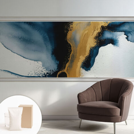 Papier peint intissé avec imprimé pour décoration intérieure pour rénovation a motif - Colle incluse gratuite Abstraction colorée 250x104 cm (1/5)