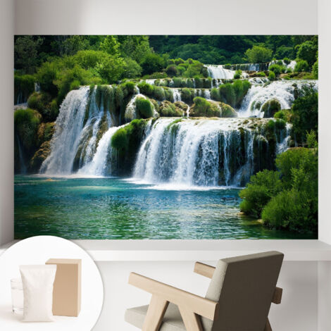Papier peint intissé avec imprimé pour décoration intérieure pour rénovation a motif - Colle incluse gratuite Harmonie naturelle 104x70 cm (1/5)