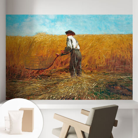 Papier peint intissé mural pour salon chambre à coucher tendance et originale - Colle incluse gratuite Moisson au soleil 104x70 cm (1/5)