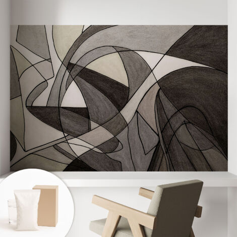 Papier peint intissé décoratif pour salon chambre et cuisine Facile à poser avec colle Abstraction géométrique 104x70 cm (1/5)