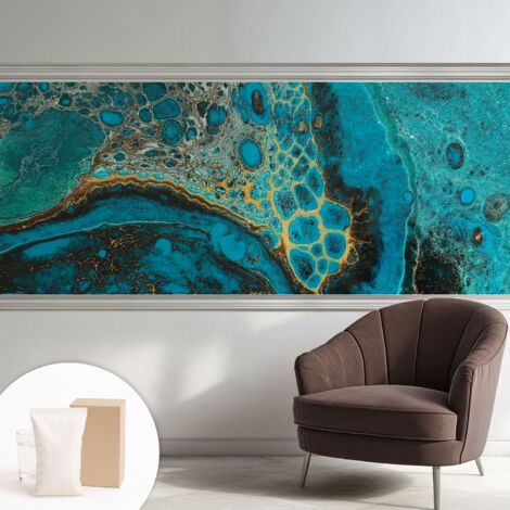 Papier peint intissé mural avec colle pour salon et chambre Décoration murale rapide - Colle incluse gratuite Structure abstraite 250x104 cm (1/5)