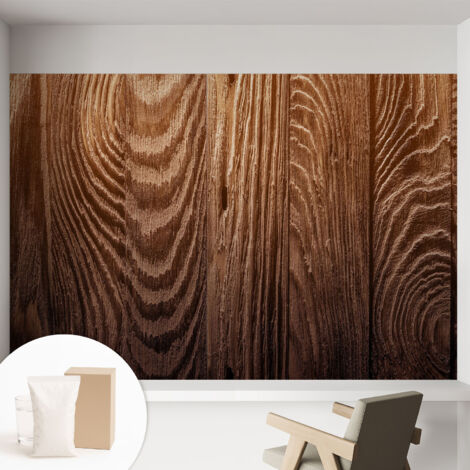 Papier peint intissé décoratif pour salon chambre et cuisine Facile à poser avec colle Cernes de bois 152x104 cm (1/5)