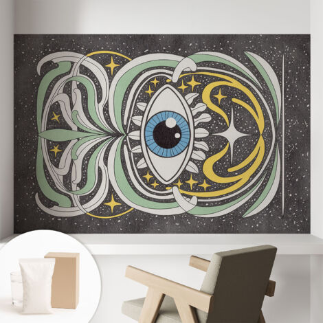 Papier peint avec colle pour décoration moderne de salon chambre à coucher cuisine et bureau Facile Œil symétrique 104x70 cm (1/5)