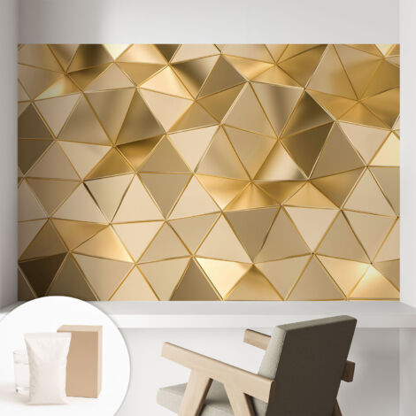Papier peint intissé mural installation rapide du papier peint durable et résistante - Colle incluse gratuite Motifs triangulaires 104x70 cm (1/5)