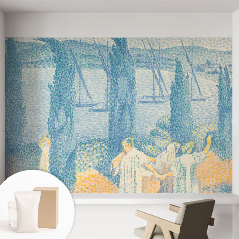 Papier peint intissé décoratif pour salon chambre et cuisine Facile à poser avec colle Journée de farniente 152x104 cm (1/5)