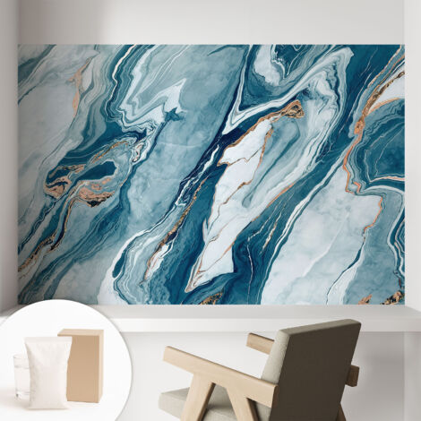 Papier peint intissé mural avec imprimé motifs décoratifs - style contemporain - Colle incluse gratuite Élégance minérale 104x70 cm (1/5)