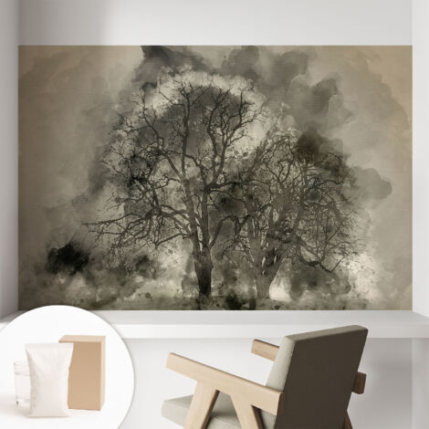 Papier peint intissé classique moderne pour salon et chambre à coucher Décoration rapide avec colle Arbres mystérieux 104x70 cm (1/5)
