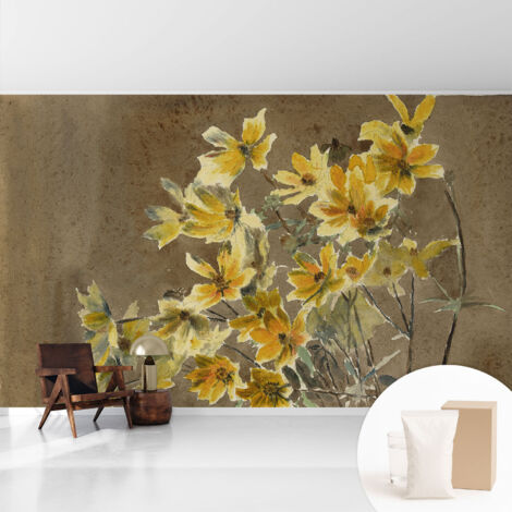 Papier peint intissé avec imprimé pour décoration intérieure pour rénovation a motif - Colle incluse gratuite Éléphant 416x254 cm (1/5)