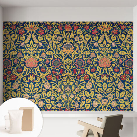 Papier peint intissé pour salon chambre à coucher peint imprimé Installation facile - Colle incluse gratuite Motif floral 152x104 cm (1/5)
