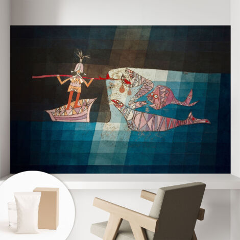 Papier peint intissé avec imprimé pour intérieur moderne application facile a motif - Colle incluse gratuite Le pêcheur chasseur 104x70 cm (1/5)