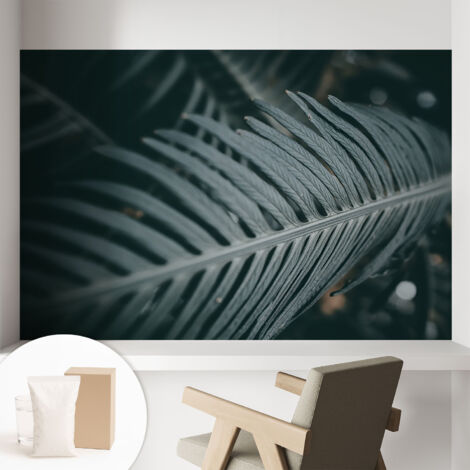 Papier peint intissé avec imprimé pour décoration intérieure pour rénovation a motif - Colle incluse gratuite Feuille verte 104x70 cm (1/5)