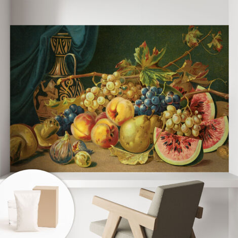 Papier peint intissé décoratif pour salon chambre et cuisine Facile à poser avec colle Charme fruité 104x70 cm (1/5)