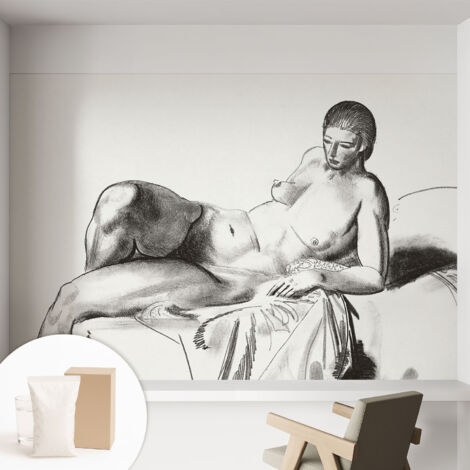 Papier peint intissé mural classique avec imprimé motifs décoratifs design élégant non‑tissé Nu artistique 152x104 cm (1/5)