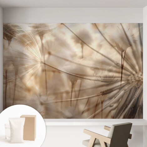 Papier peint intissé décoratif avec motifs pour salon et chambre a motif - Colle incluse gratuite Pissenlits délicats 152x104 cm (1/5)