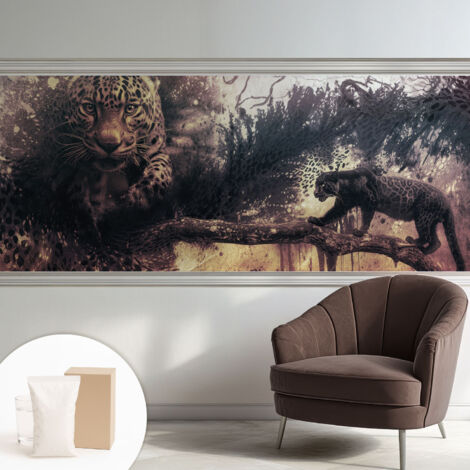 Papier peint intissé décoratif pour salon chambre et cuisine Facile à poser avec colle Motif forestier 250x104 cm (1/5)